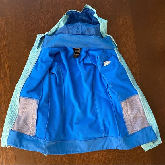 The North Face Rain Jacket Coat Removable Fleece Blue - Picture 3 of 8